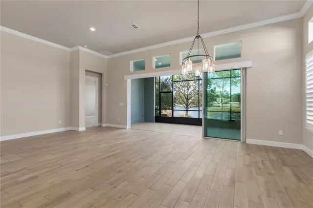 an empty room with an entryway