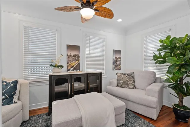 a living room with furniture