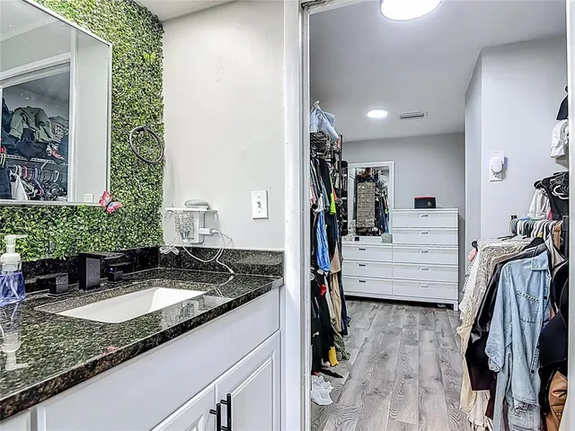 a view of a closet area