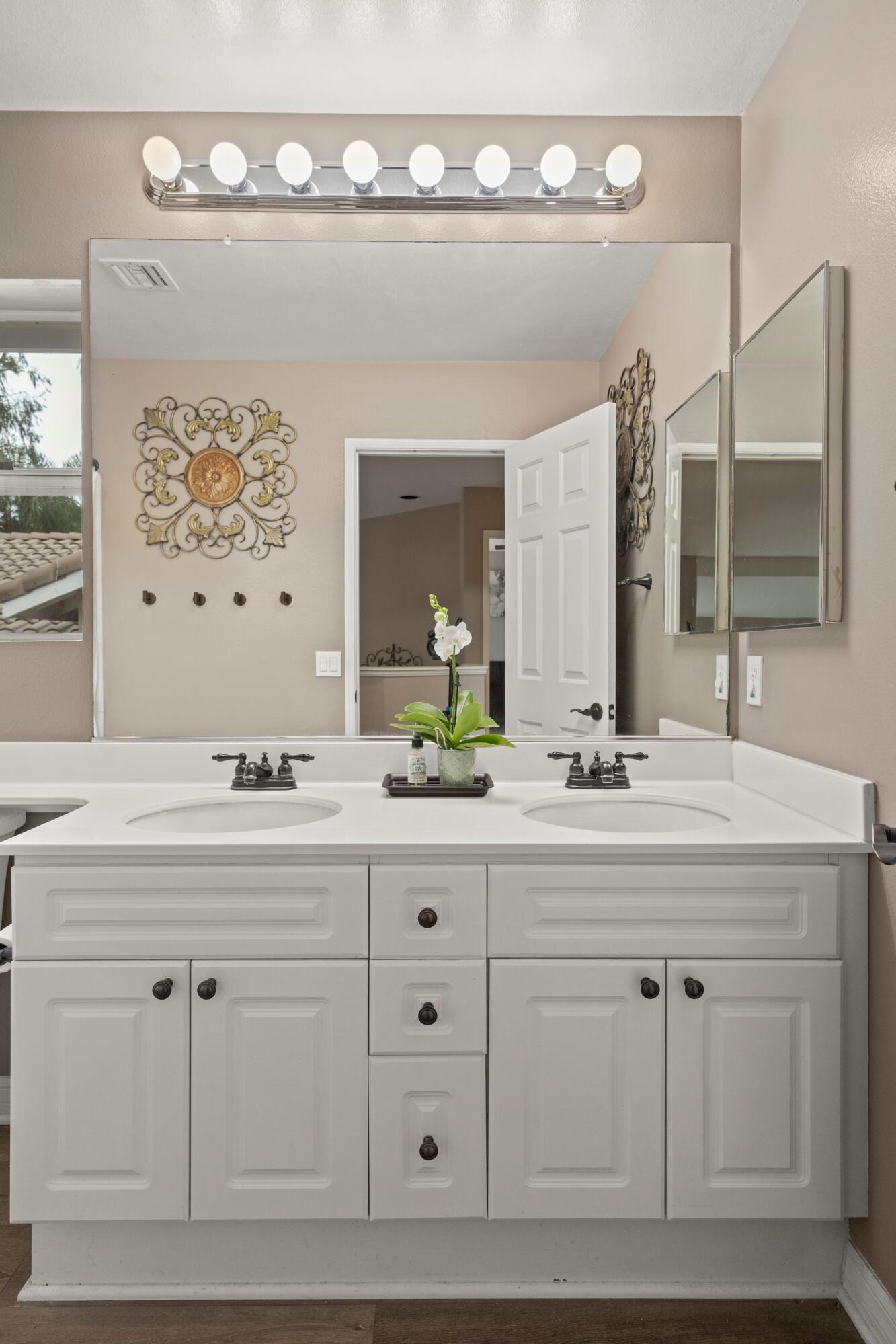 697 Buenos Tiempos Drive Camarillo, CA 93012 - Photo 21 of 29 a bathroom with a sink vanity and mirror