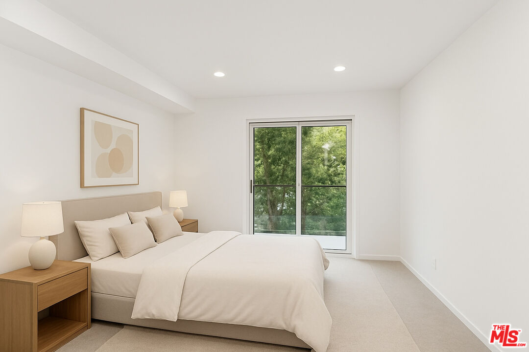 1591 Lindacrest Drive Beverly Hills, CA 90210 - Photo 15 of 17 a bedroom with a bed and a window