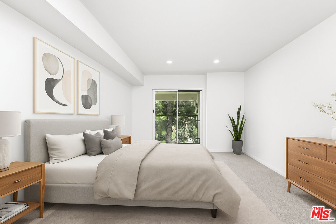 1591 Lindacrest Drive Beverly Hills, CA 90210 - Photo 16 of 17 a bedroom with a large bed and a dresser