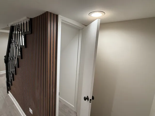 a view of a hallway with entryway