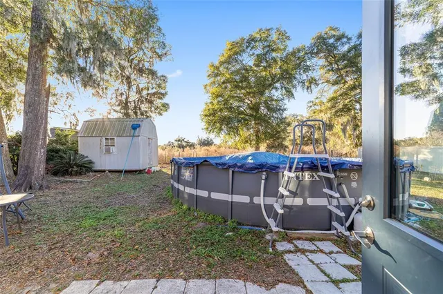 a backyard of a house