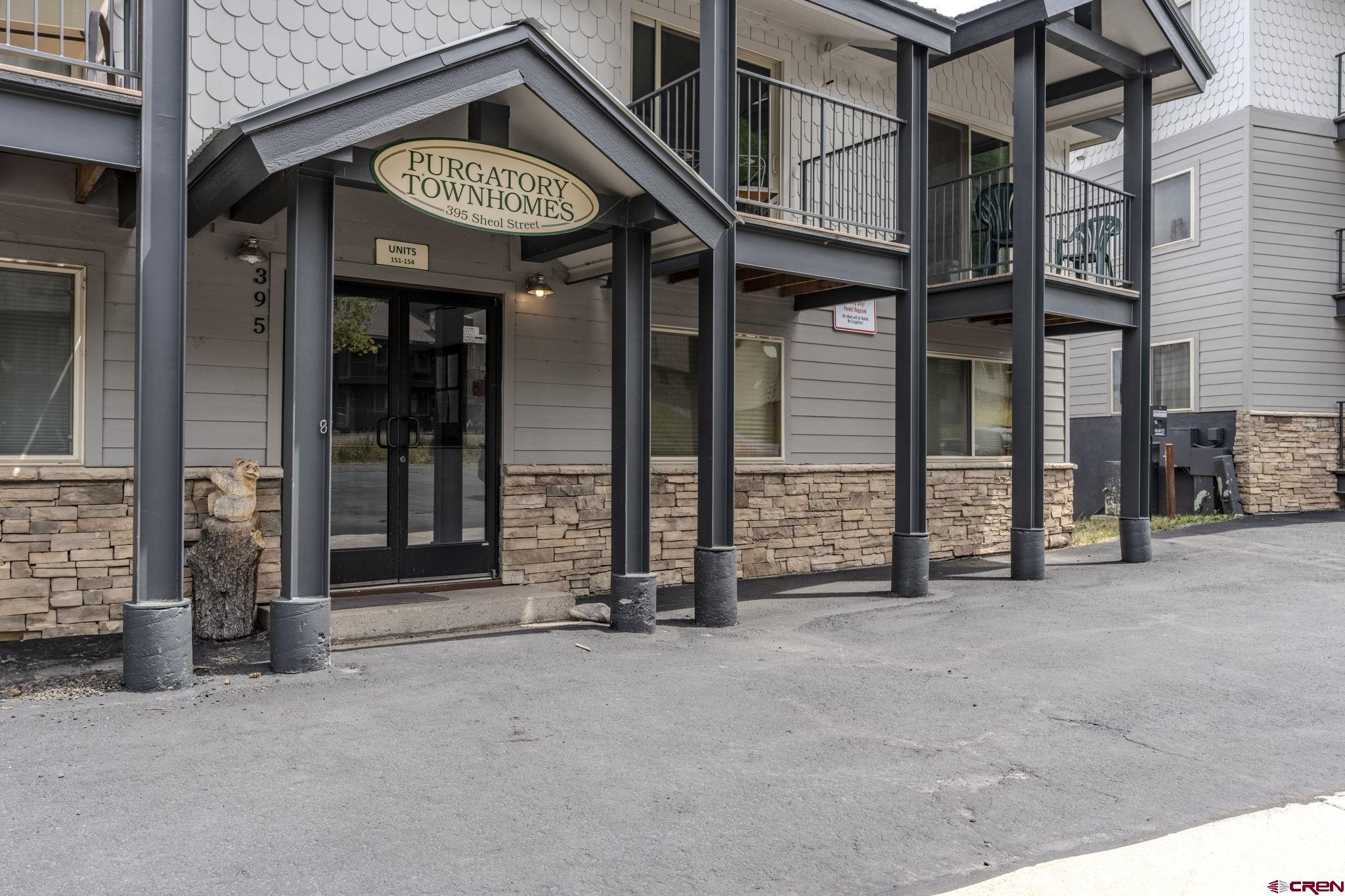 a view of a building with door
