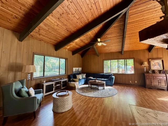 11165 Southwest Meadowlark Circle Stuart, FL 34997 - Photo 10 of 21 LIVING ROOM. TONGUE AND GROOVE CEILINGS.