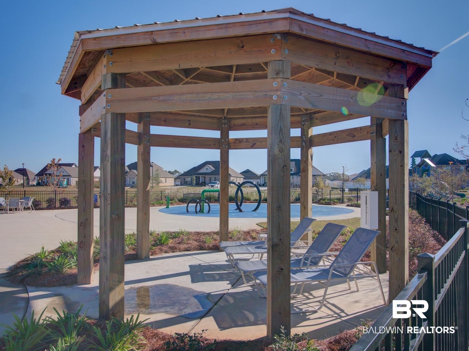 23953 Citation Loop Daphne, AL 36526 - Photo 39 of 49 View of patio / terrace featuring a gazebo, a residential view, and a playground