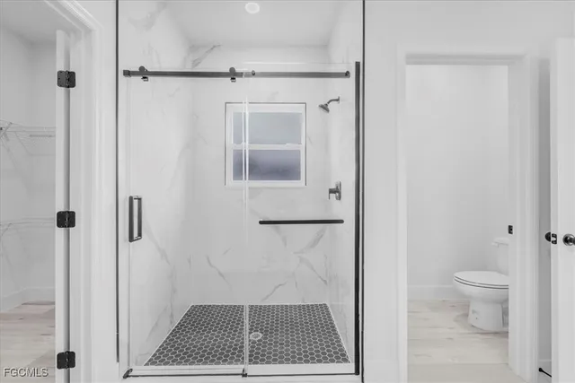 a bathroom with a shower