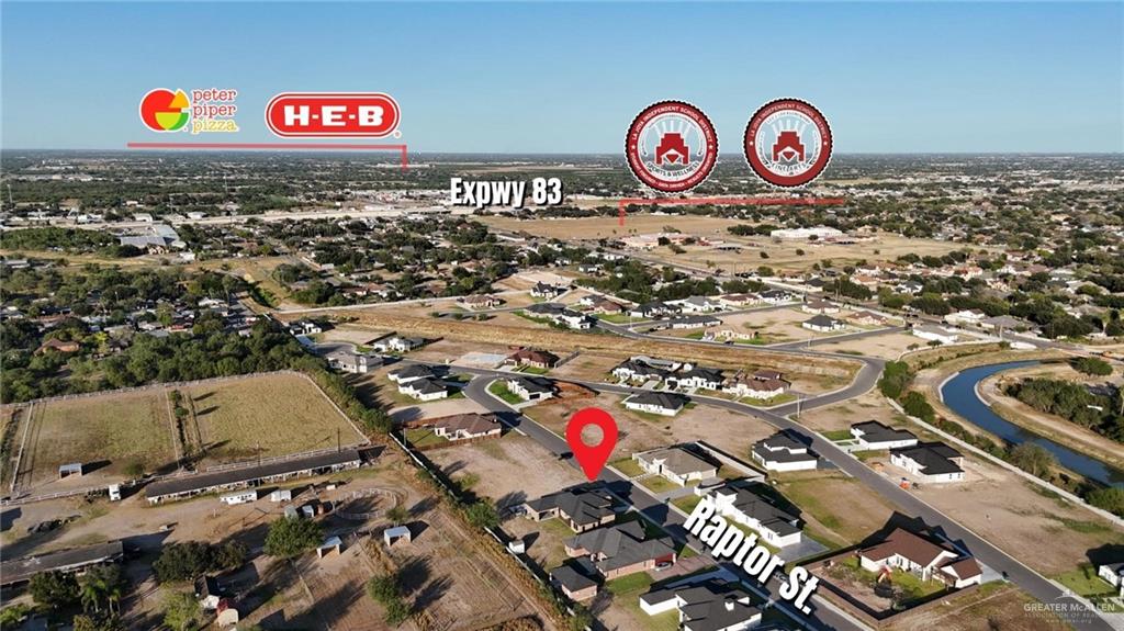 1110 Raptor Street Palmview, TX 78572 - Photo 5 of 31 Aerial overview of property's location with nearby suburban area