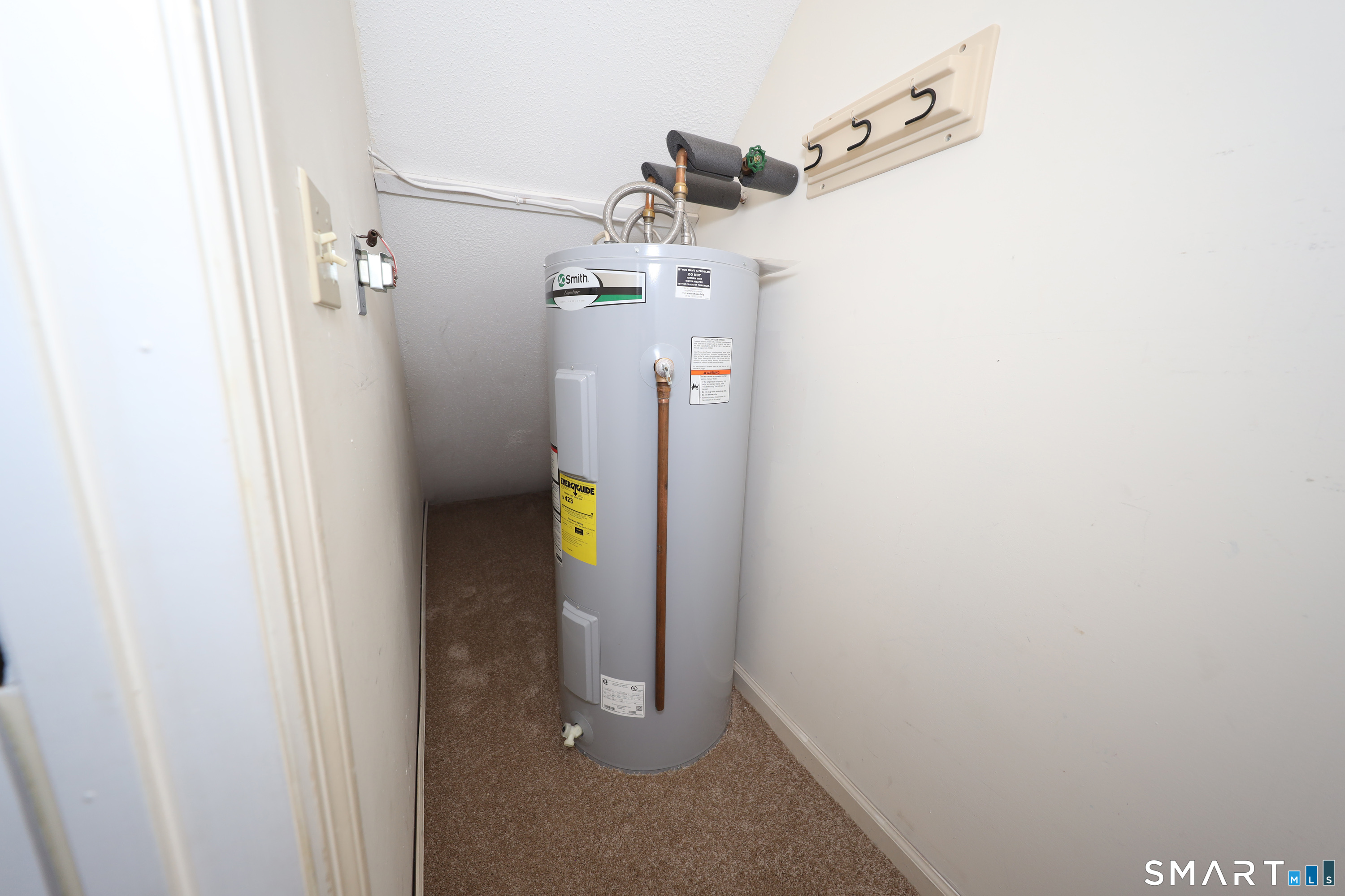 86 Cannon Ridge Drive, Unit 86 Watertown, CT 06795 - Photo 31 of 37 Utility closet with HWH and access to the basement crawl space