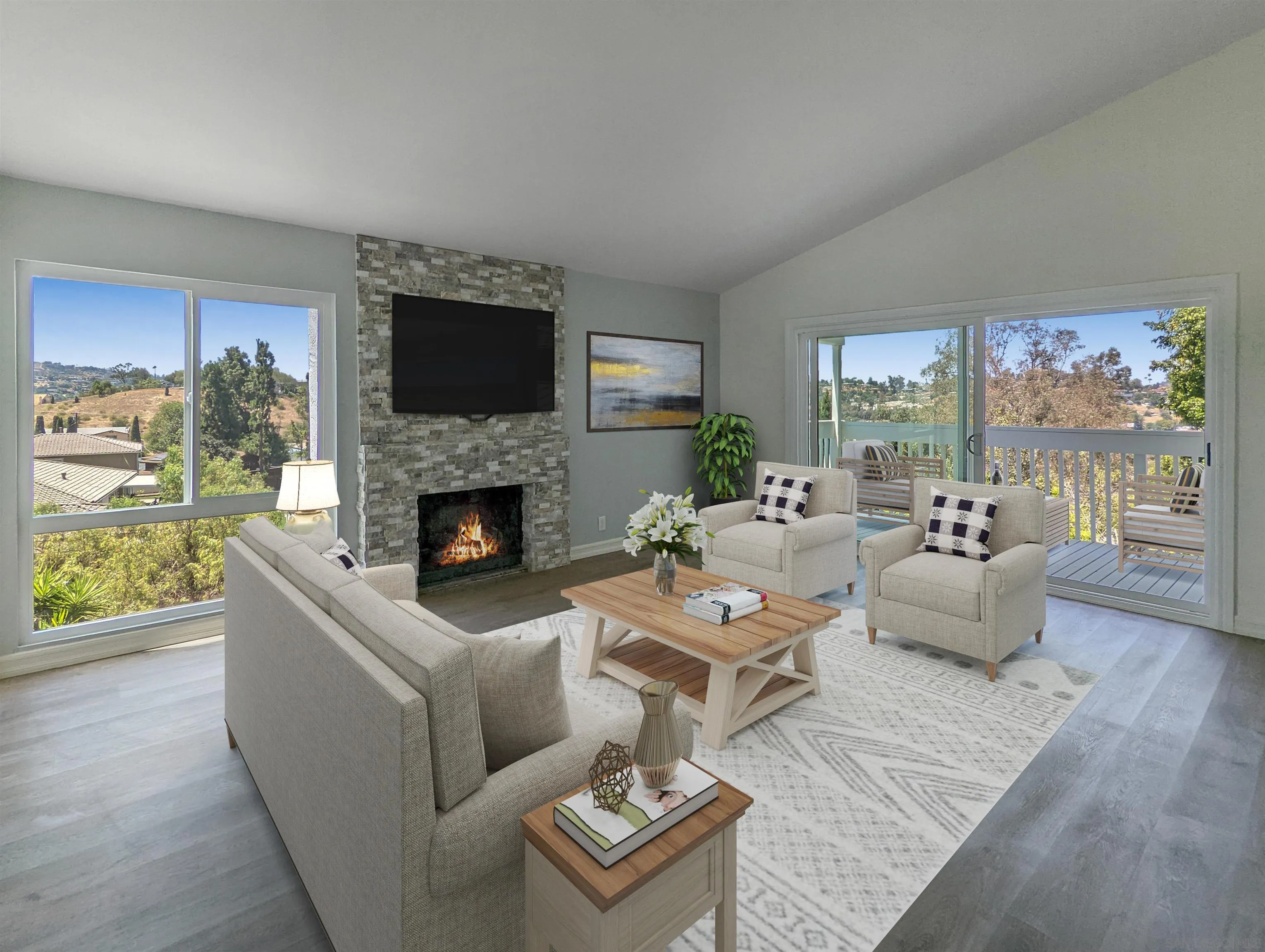 9347 Kahlua Way Spring Valley, CA 91977 - Photo 2 of 67 a living room with furniture and a fireplace