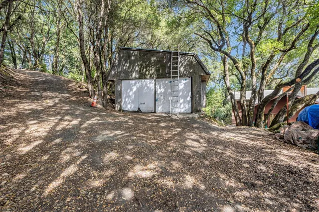 a house with trees in the background