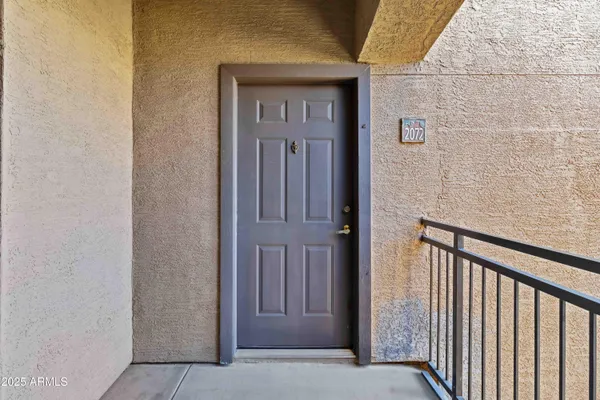 a view of a wooden door