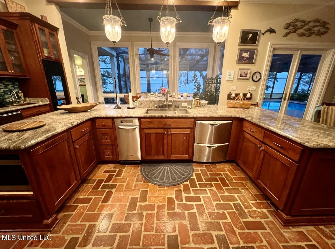 12001 Pointe Aux Chenes Road Ocean Springs, MS 39564 - Photo 31 of 143 Split brick floors