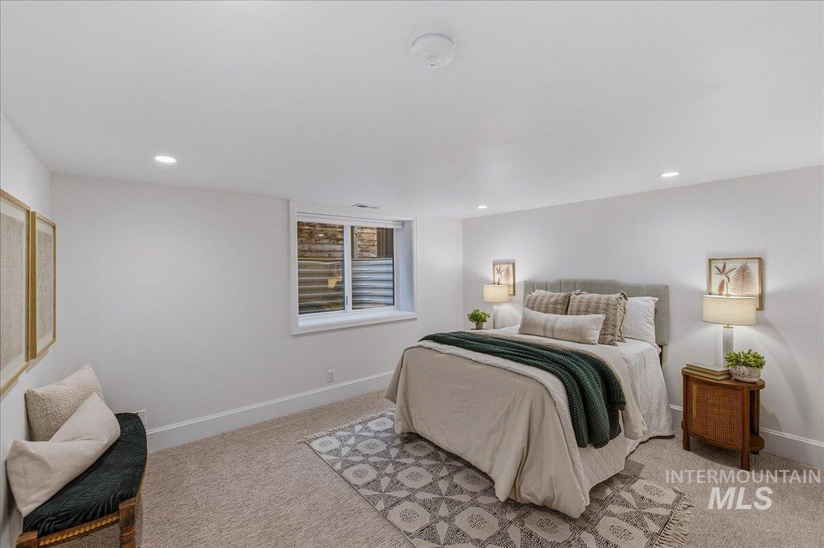 1210 North Harrison Boulevard Boise, ID 83702 - Photo 28 of 39 Bedroom with light carpet and recessed lighting
