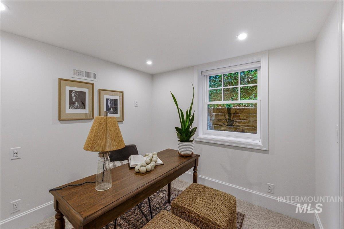 1210 North Harrison Boulevard Boise, ID 83702 - Photo 29 of 39 Home office featuring carpet and recessed lighting