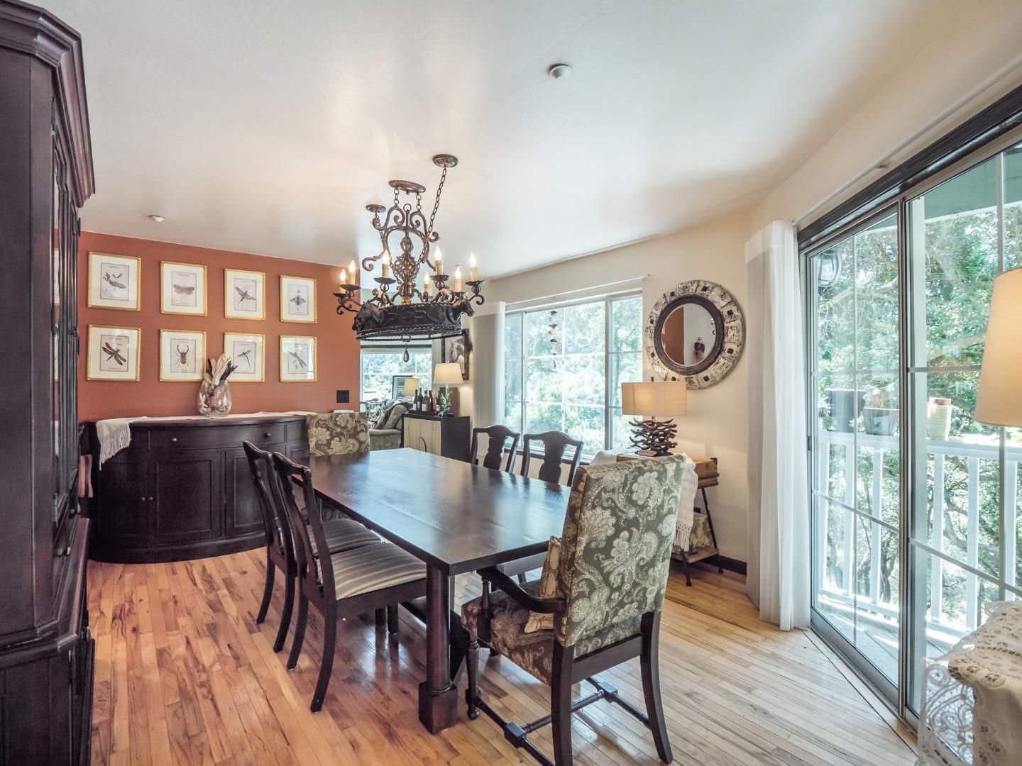 2185 Hames Road Aptos, CA 95003 - Photo 25 of 88 a view of a dining room with furniture window and wooden floor