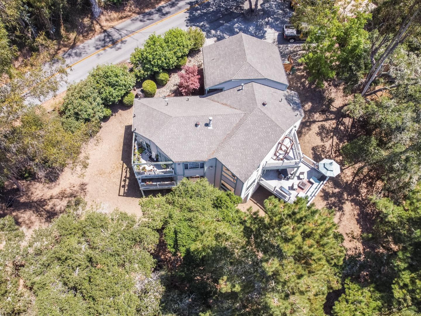2185 Hames Road Aptos, CA 95003 - Photo 83 of 88 an aerial view of a house with a yard and large tree