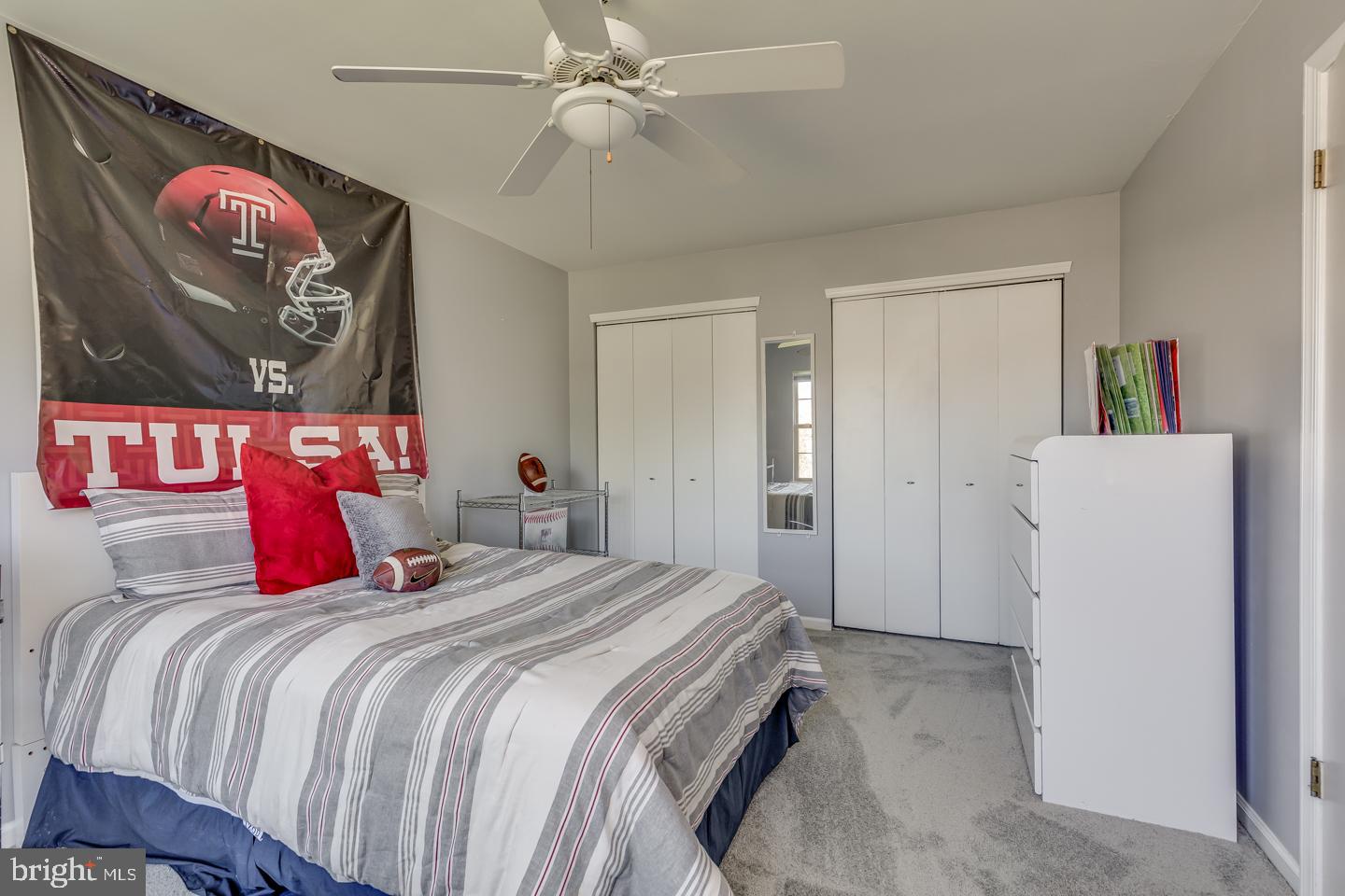 11 Pavilion Road Voorhees, NJ 08043 - Photo 32 of 43 a bedroom with a bed and a large mirror