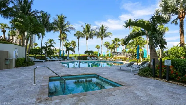 a view of outdoor space with palm trees
