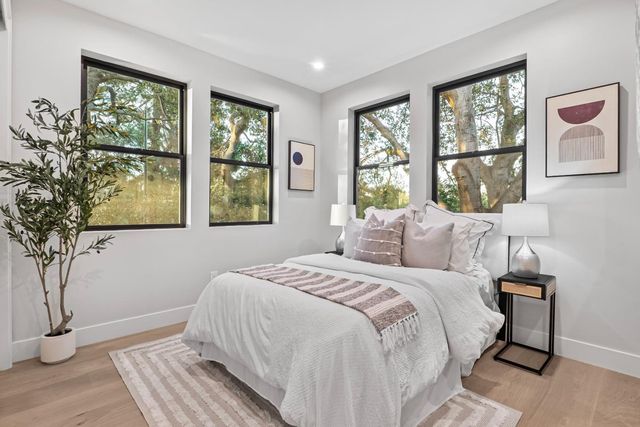 a backyard of a house with lots of green space