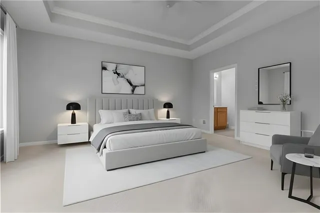 a bedroom with bed and window