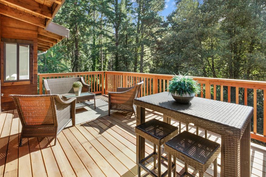 56 Big Tree Road Woodside, CA 94062 - Photo 22 of 31 a view of a patio on the deck