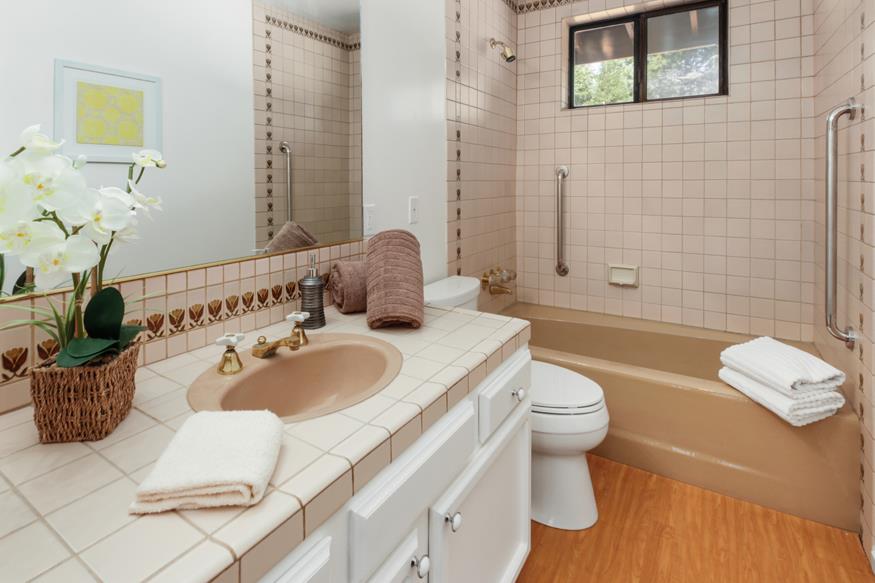 56 Big Tree Road Woodside, CA 94062 - Photo 10 of 31 a bathroom with a sink toilet and shower