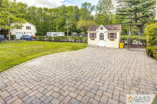 a car parked in front of a house
