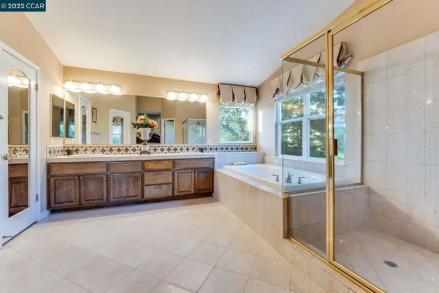 a view of a wooden house with a large window