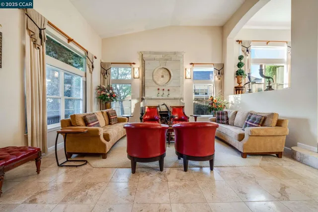 a living room with furniture