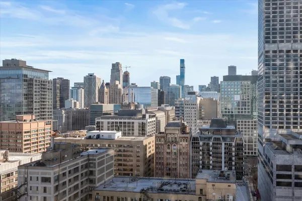 a view of a tall building