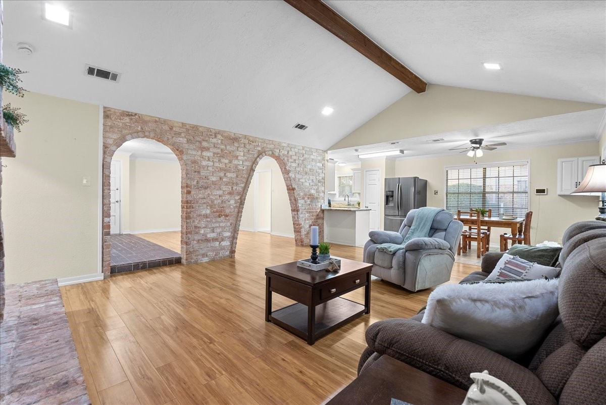 3727 Rau Drive Dickinson, TX 77539 - Photo 18 of 45 a living room with furniture and a wooden floor
