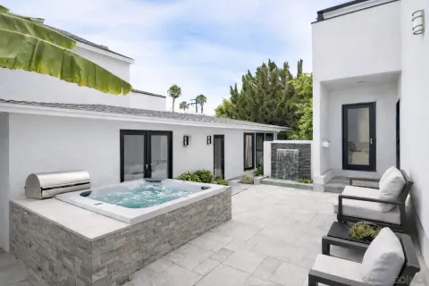 a view of a house with patio