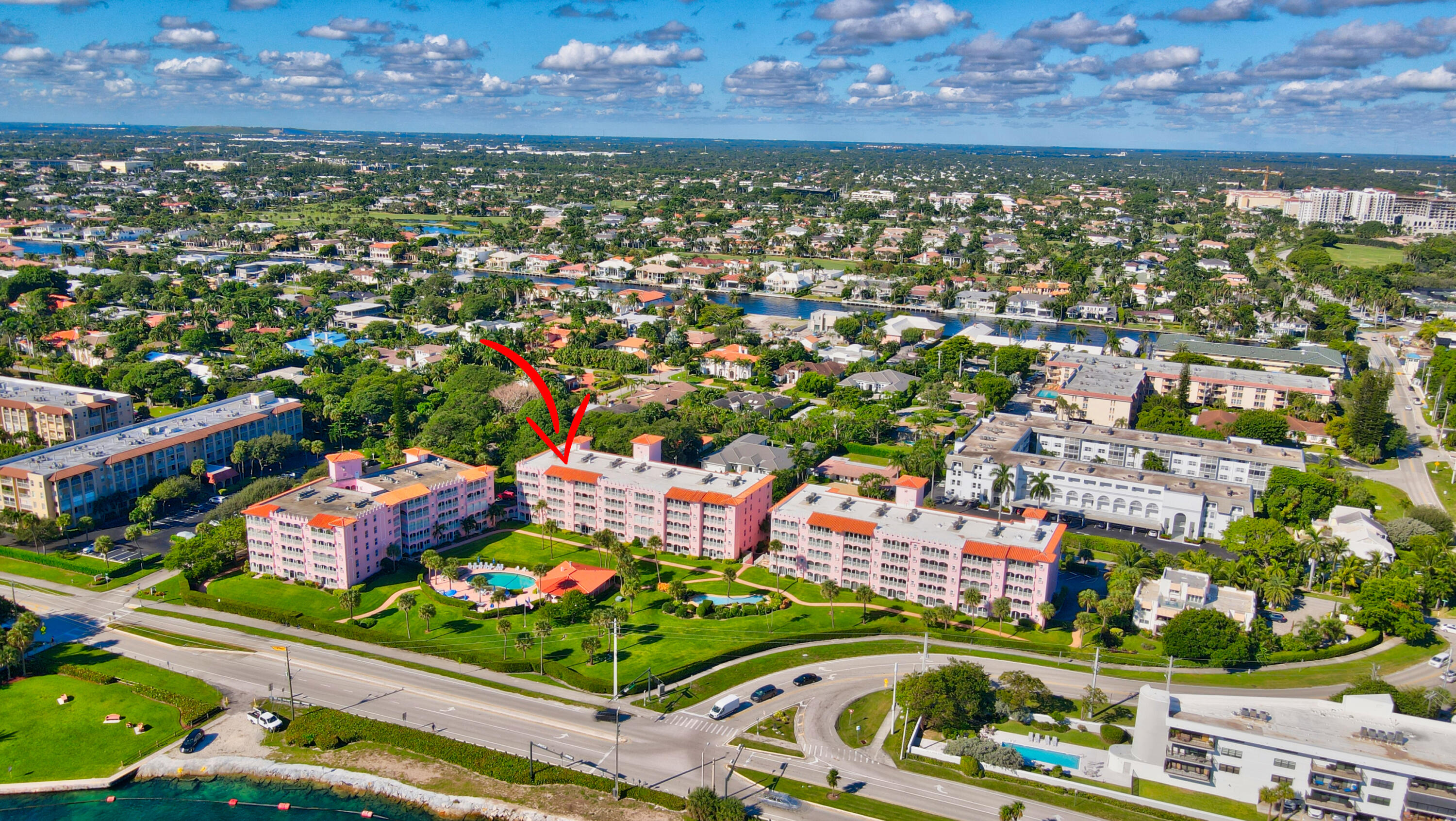 1040 Banyan Road, Unit 301C Boca Raton, FL 33432 - Photo 8 of 49 an aerial view of a city with lots of residential buildings