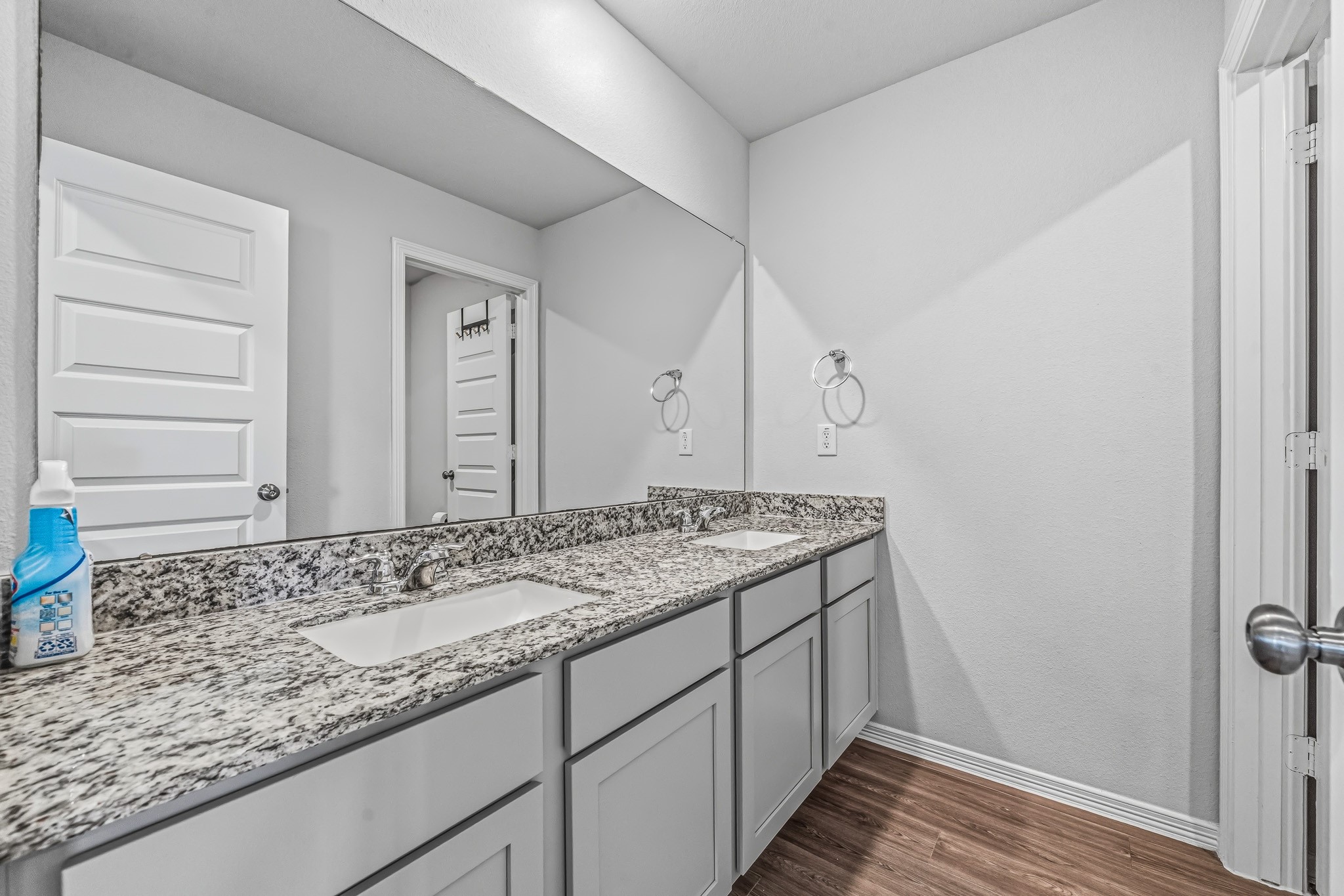 5903 Dawning Sun Road Katy, TX 77493 - Photo 28 of 37 a bathroom with a granite countertop sink and a mirror