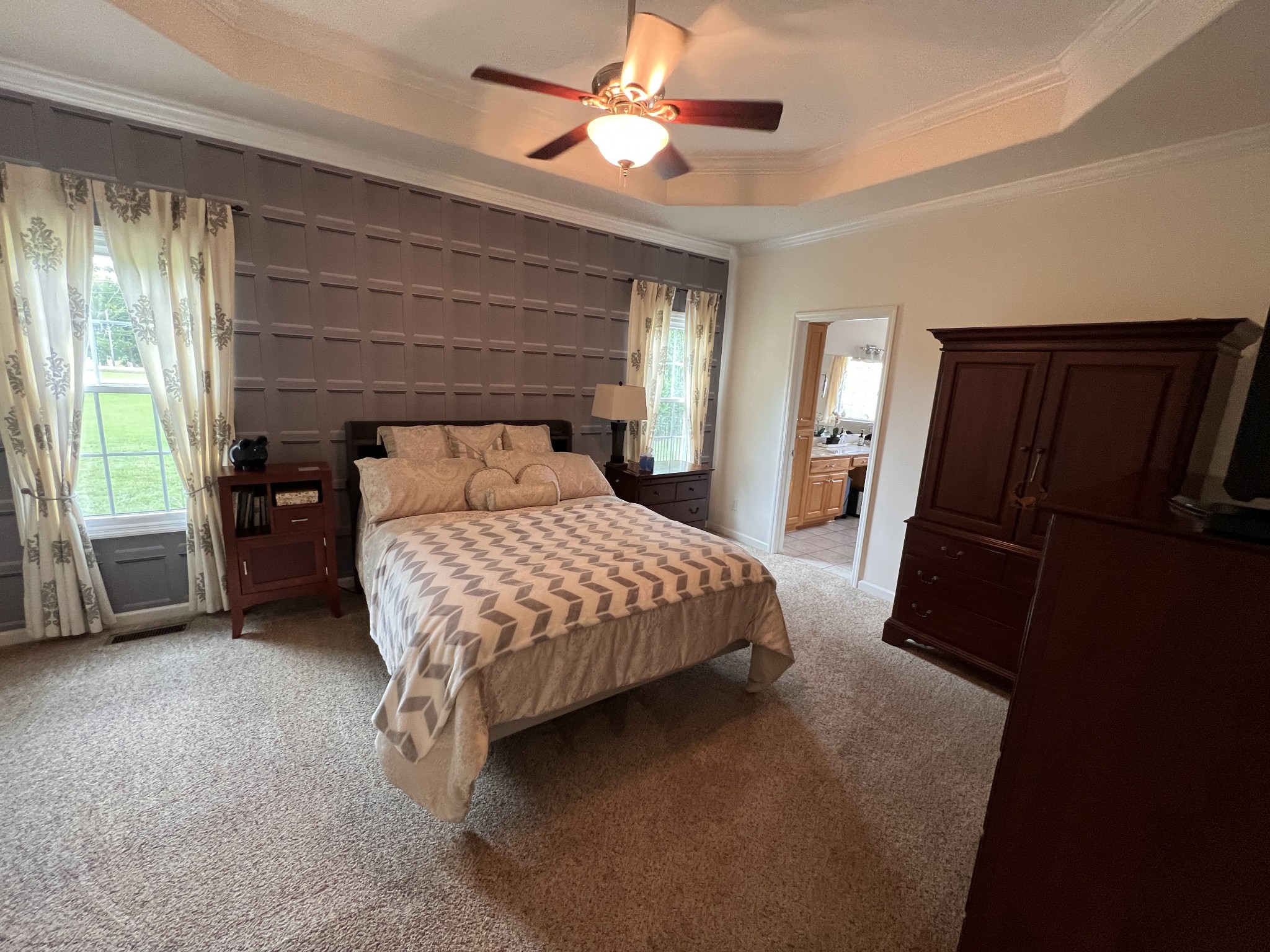 119 Riva Lake Road Winchester, TN 37398 - Photo 16 of 27 main bedroom 16x13 with wallpaper accent