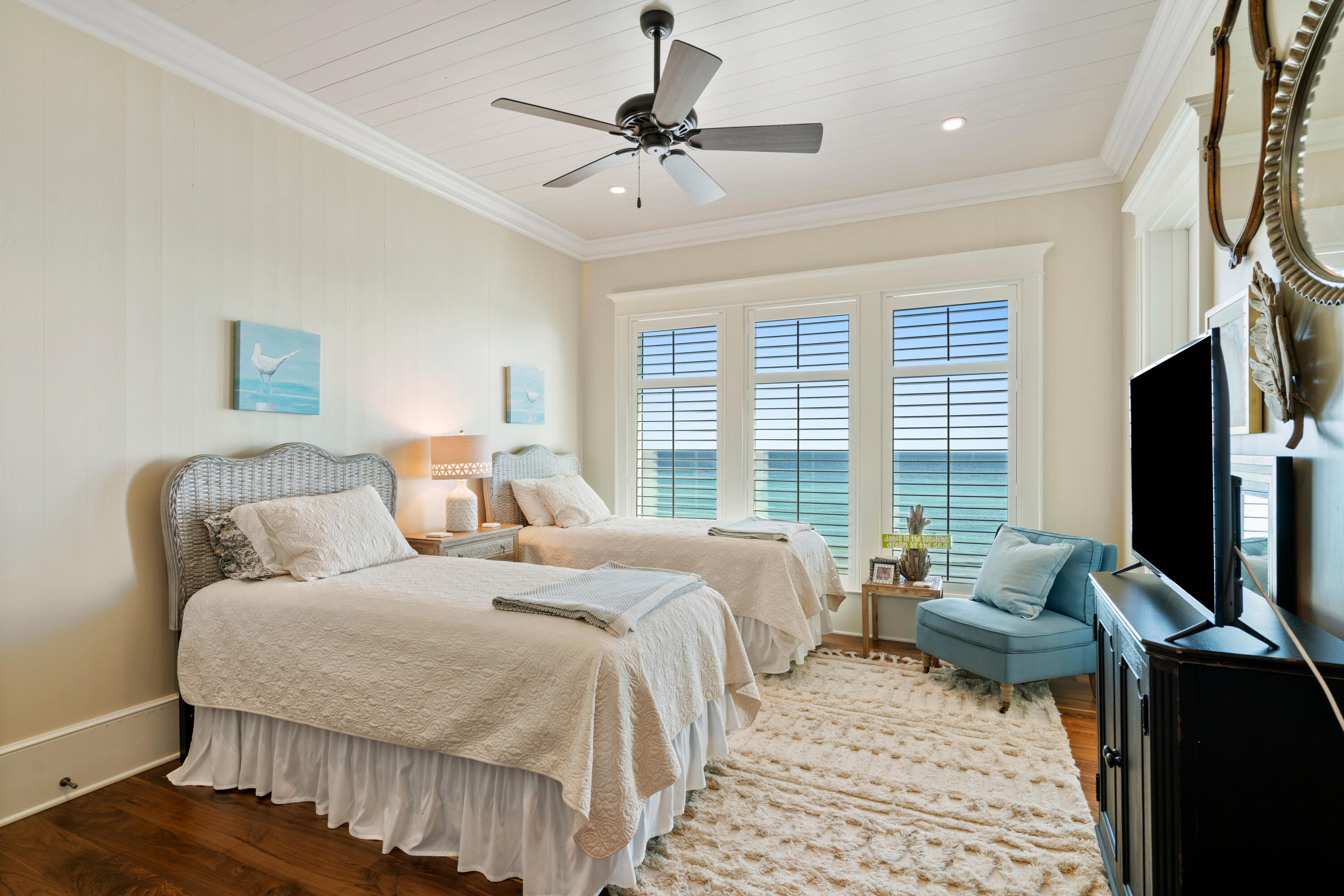 556 Blue Mountain Road Santa Rosa Beach, FL 32459 - Photo 46 of 72 a bedroom with a bed window and a flat screen tv