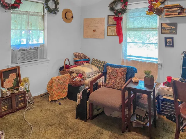 a view of a room with music instruments