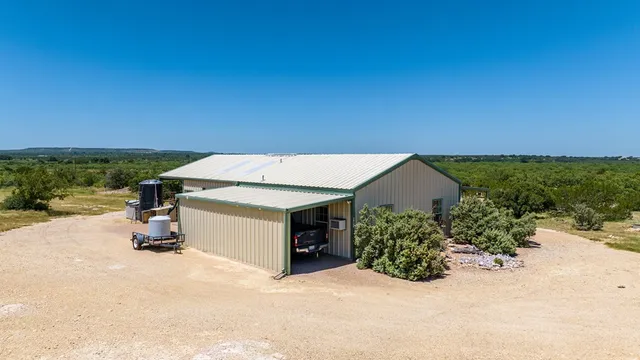 a view of a lush green forest with trees in the background
