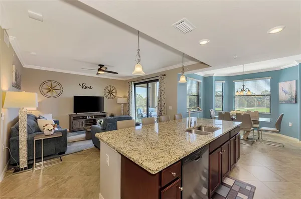 a kitchen with granite countertop lots of counter top space