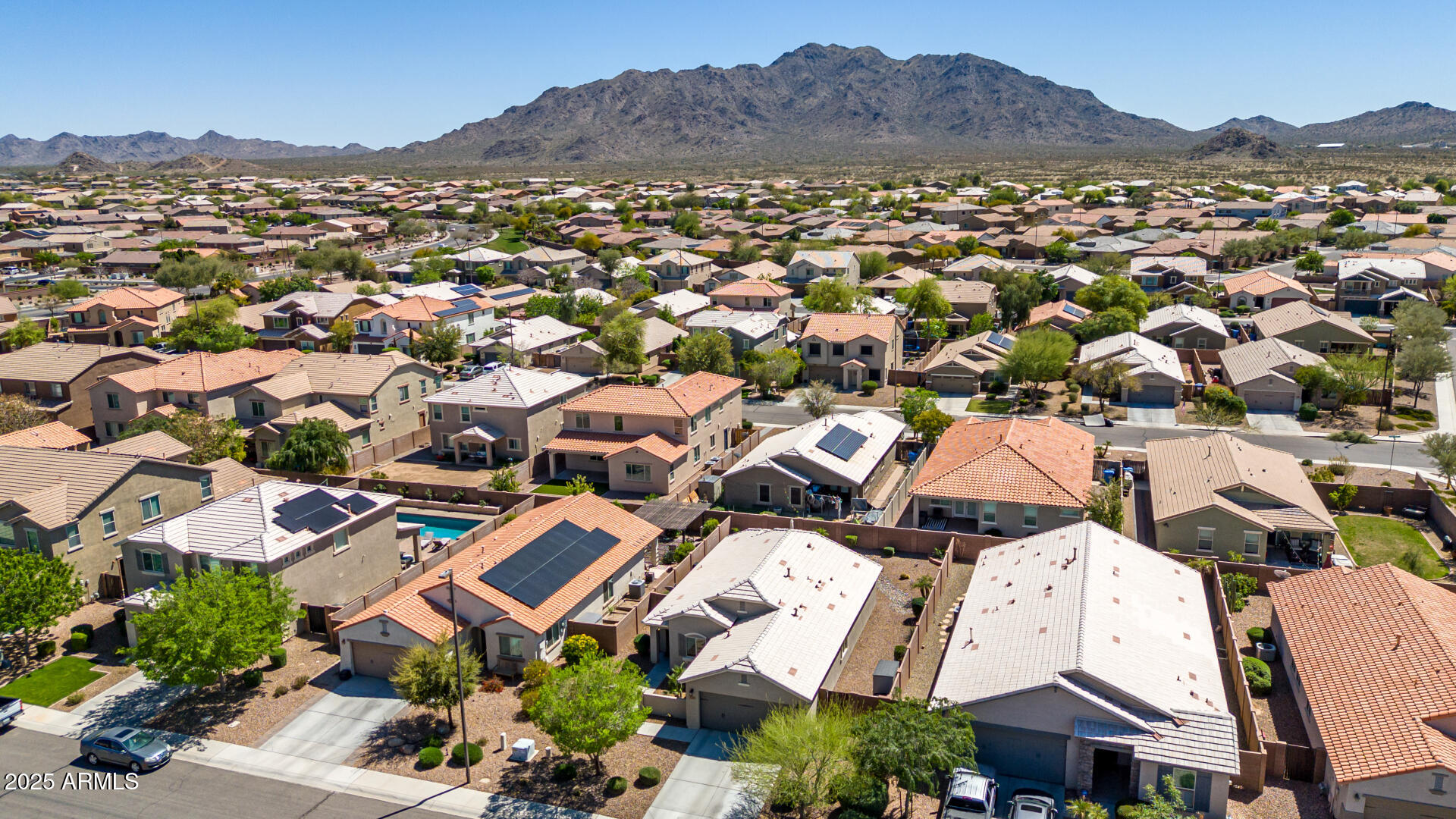 2169 East Gillcrest Road Gilbert, AZ 85298 - Photo 64 of 77 an aerial view of residential houses with outdoor space