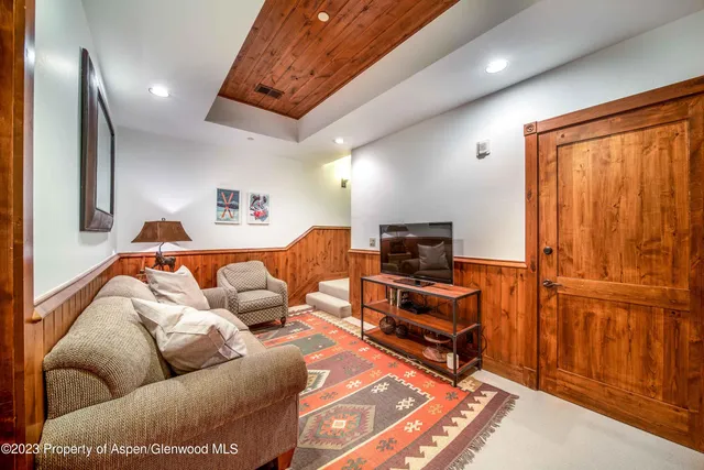 a living room with furniture and a couch