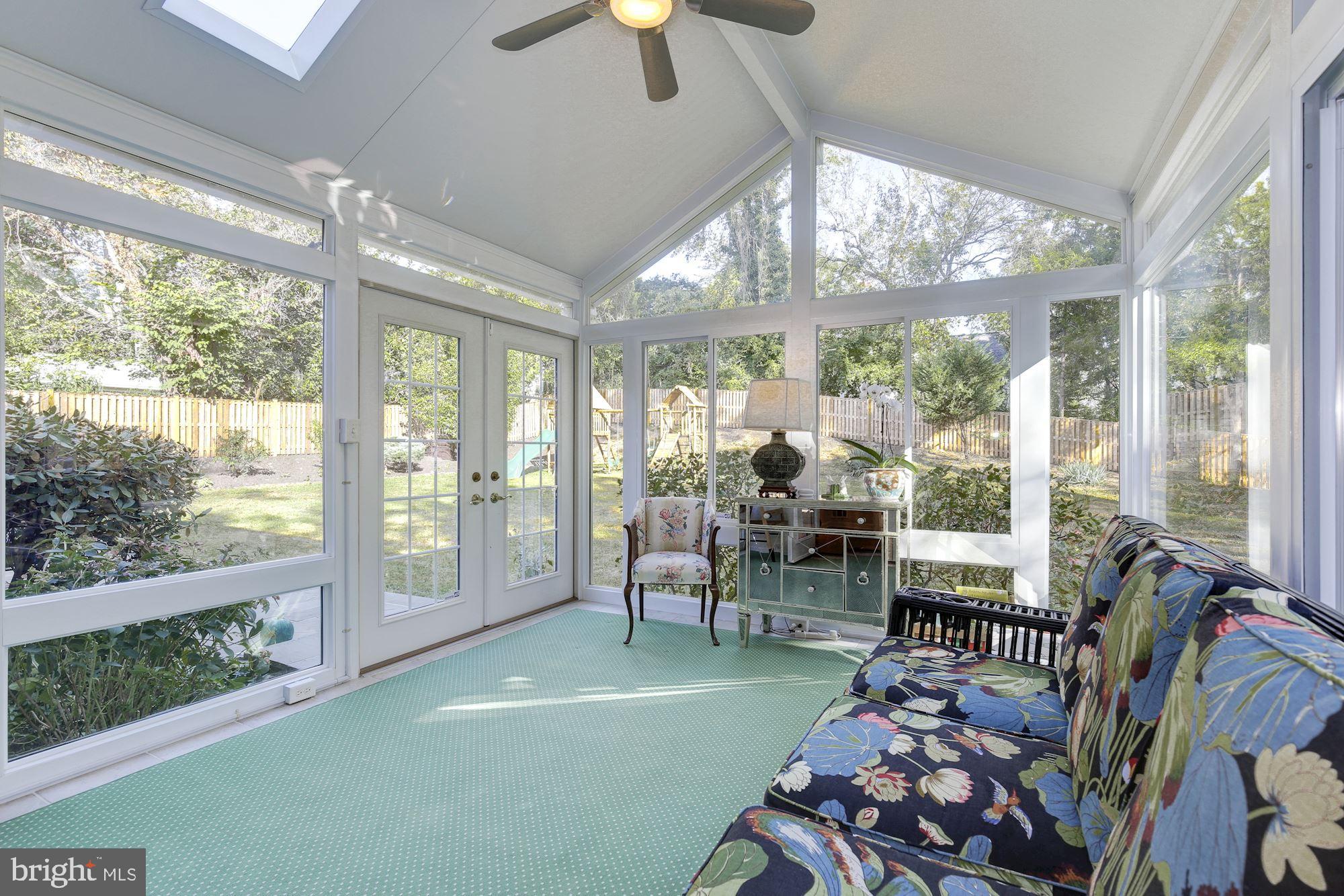 Sunroom great views of the backyard