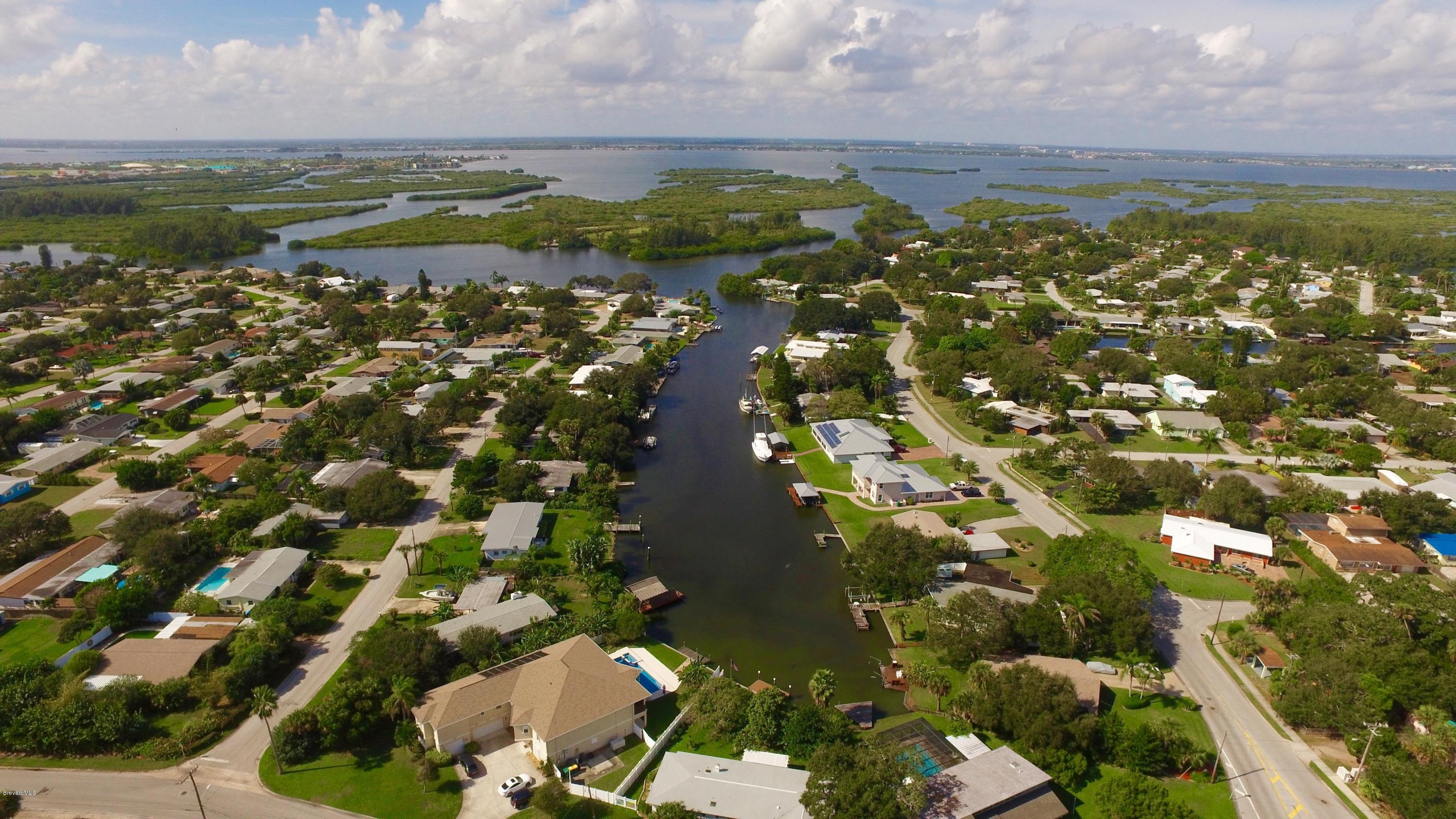 813 Catalina Road Cocoa Beach, FL 32931 - Photo 22 of 24 22-Aerial Canal View