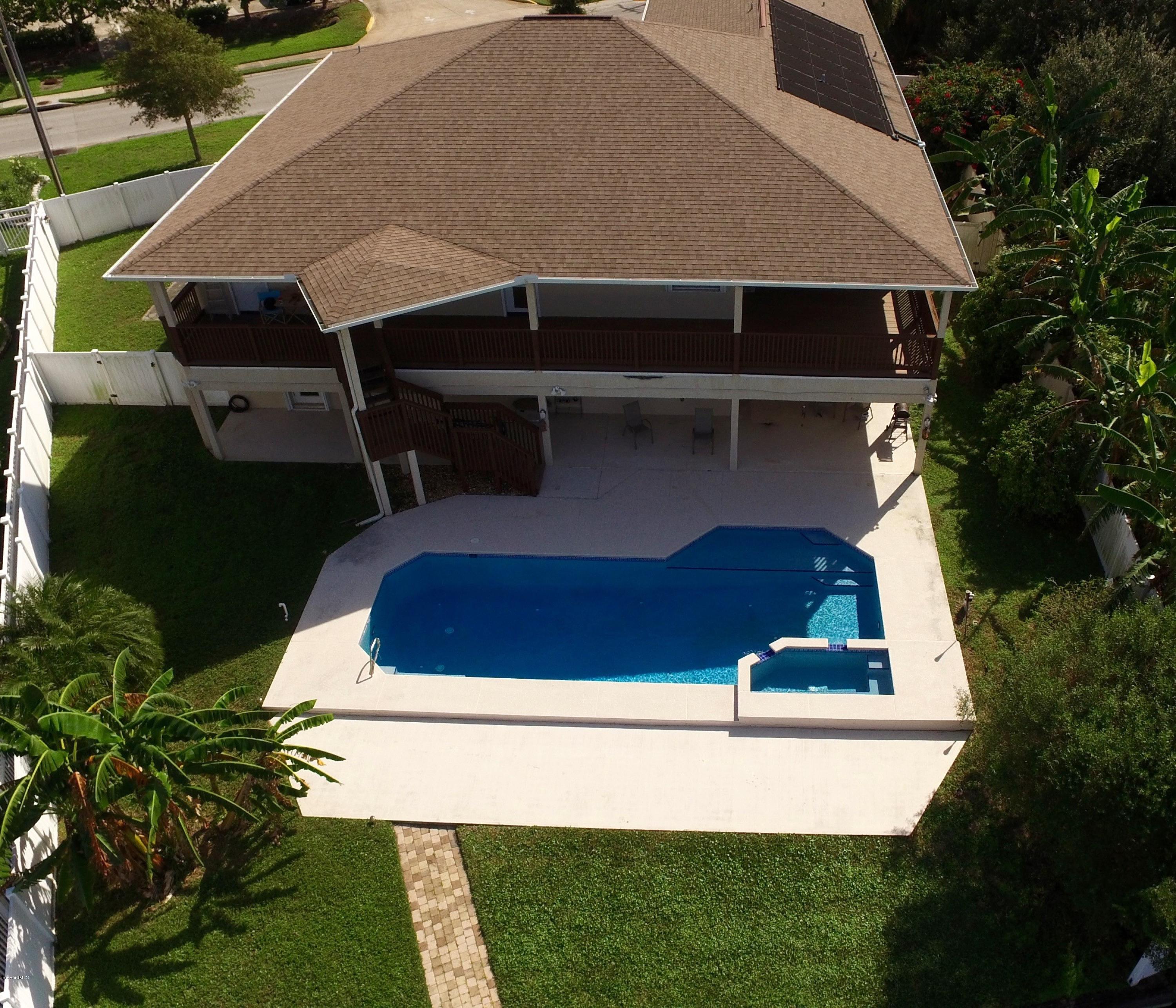 813 Catalina Road Cocoa Beach, FL 32931 - Photo 24 of 24 24-Aerial View Back of Home