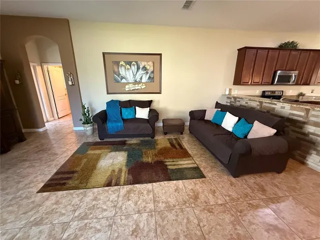 an empty room with a door