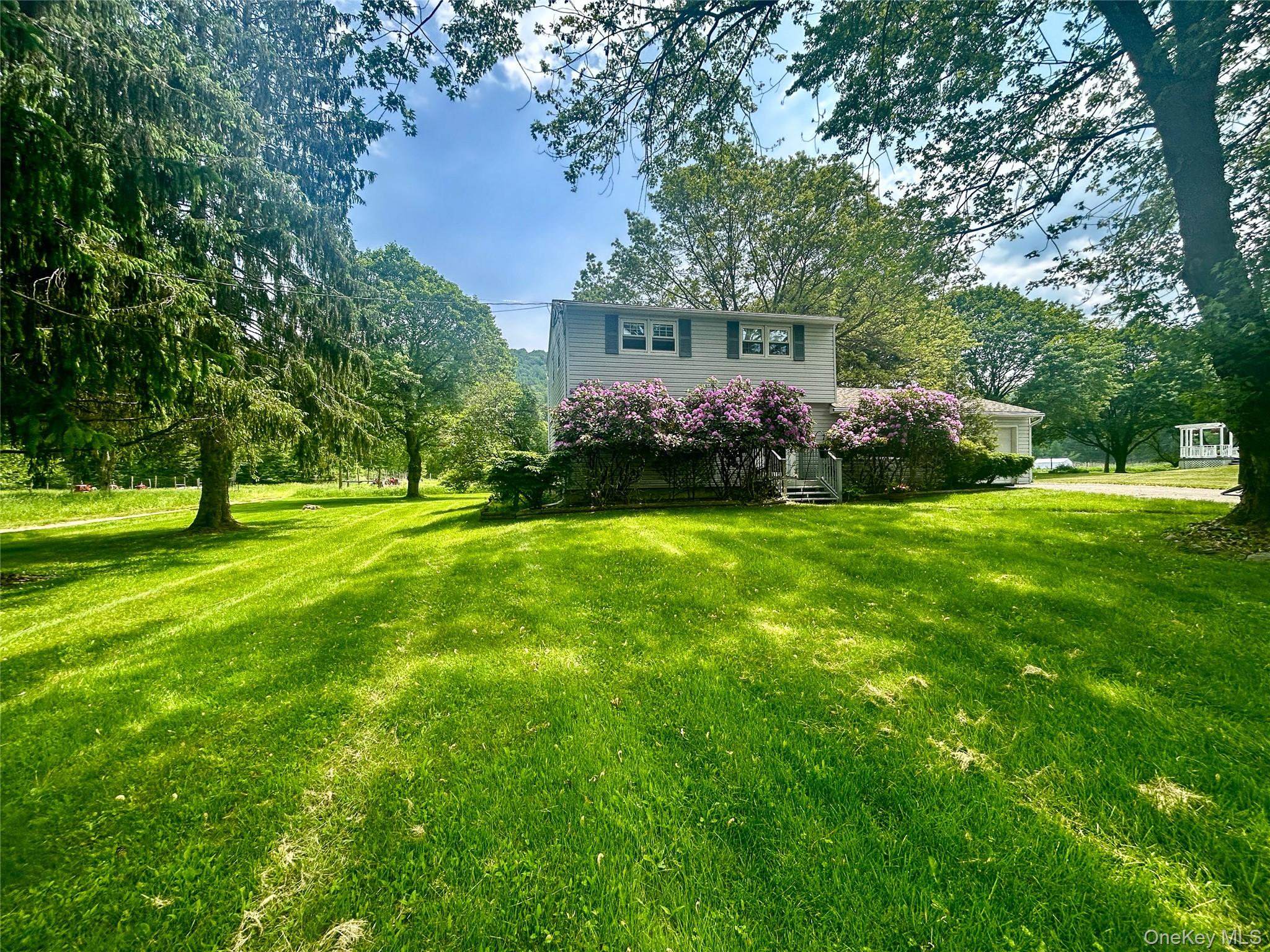 3 Johnston Road Livingston Manor, NY 12758 - Photo 10 of 43 a view of a white house in front of a big yard with plants and large trees