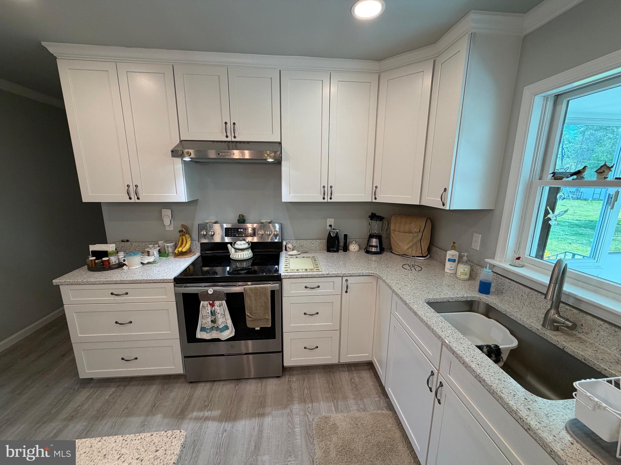 36032 Double Bridges Road Frankford, DE 19945 - Photo 23 of 51 a kitchen with stainless steel appliances granite countertop a stove a sink and a white cabinets