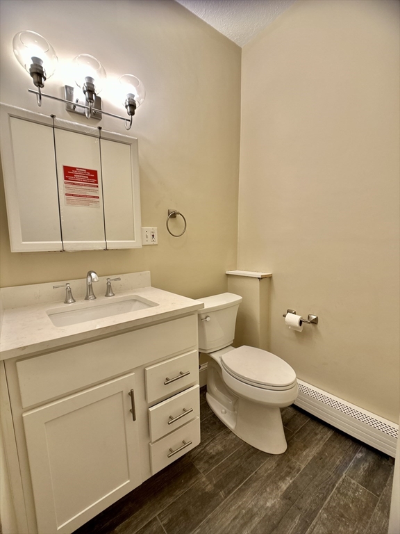 22 Spring Park Avenue, Unit 3 Boston, MA 02130 - Photo 10 of 11 a bathroom with a granite countertop toilet sink and mirror